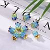 5-Petal Rack Plating Brass Enamel Bead Cap LS-X-KK-P024-13-RS-6