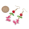 Glass Seed Beads Butterfly Dangle Earrings EJEW-MZ00347-04-3