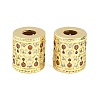 Brass Micro Pave Cubic Zirconia European Beads KK-D109-09B-G-1