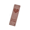 Rectangle with Heart Imitation Leather Label Tags PW-WGCF74B-01-1