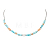 3Pcs 3 Colors Dyed Round Natural Persian Jade Beaded Nekclaces NJEW-JN05624-4