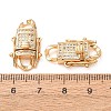 Brass Micro Pave Cubic Zirconia Twister Clasps CU-K002-20G-2