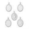 Oval Alloy Rhinestone Pendant Cabochon Settings X-ALRI-T354-01S-1