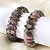 Bicone Natural Rhodonite Beads Stretch Bracelets for Women Men BJEW-C097-05B-3