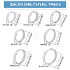 14Pcs 7 Size 304 Stainless Steel Simple Plain Band Finger Ring for Women RJEW-DC0001-02-2