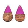 Transparent Resin & Walnut Wood Pendants LS-RESI-N025-030-C05-1