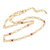 5MM Brass Pave Cubic Zirconia Oval Link Chain Necklaces NJEW-D324-01G-02-3
