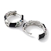 Brass Micro Pave Cubic Zirconia Hoop Earrings EJEW-L269-113P-3