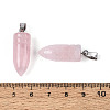 Natural Rose Quartz Pendants G-N349-16P-07-3