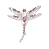 Dragonfly Alloy Rhinestone Brooches for Backpack Clothes JEWB-M067-07P-01-1