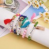 5Pcs 5 Colors Word Love Beads Stretch Bracelets Set for Girl Women BJEW-SZ0001-97-5