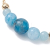 Natural Apatite Round Beads link Bracelets BJEW-JB13172-02-3