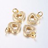 Long-Lasting Plated Brass Micro Pave Cubic Zirconia Charms X-ZIRC-F069-50G-1