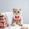 Globleland 2Pcs 2 Colors Cat Dog Cotton Bowknot Collars AJEW-GL0001-97-5