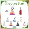 35Pcs 7 Colors Glass Pendants PALLOY-YW00222-3