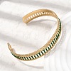 304 Stainless Steel Enamel Open Cuff Bangles BJEW-K264-07G-3
