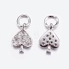 Brass Micro Pave Cubic Zirconia Charms ZIRC-G128-05P-2