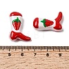 Boot Baking Paint Glass Enamel  Beads LAMP-C020-02R-3