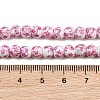 Handmade Flower Printed Porcelain Ceramic Beads Strands PORC-M005-6mm-03-3
