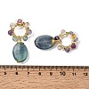 Natural Mixed Stone Dangle Stud Earrings EJEW-G454-01G-7