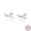 Anti-Tarnish Rhodium Plated 925 Sterling Silver Stud Earrings EJEW-AA00271-31P-3