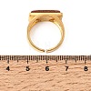 Brass with Synthetic Goldstone Cuff Open Rings for Women GG-CBA0B5A-04G-02-5