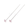 Brass Micro Pave Cubic Zirconia Stud Earring Findings CU-CBA4618-01P-02-1