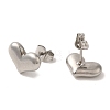 304 Stainless Steel Heart Stud Earrings EJEW-C099-12P-3