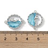 Brass Micro Pave Clear Cubic Zirconia Connector Charms KK-S367-17B-3