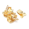 Brass Micro Pave Cubic Zirconia Butterfly Box Clasps KK-H526-12G-3