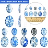 40Pcs 2 Styles Floral Theme Ornaments Glass Oval Flatback Cabochons GGLA-FS0001-10-5