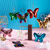 8Pcs 8 Colors Reflective Sequin Butterfly Pendant Keychain KEYC-TA0001-19-12