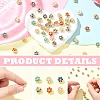 30Pcs 6 Colors Light Gold Tone Alloy Enamel Beads ENAM-YW0008-31-2