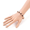 Round Natural Garnet Beaded Stretch Bracelets BJEW-JB05607-01-3