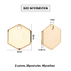 2 Colors Brass Charms KK-BC0001-62-2