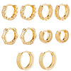 5 Pairs 5 Style Rack Plating Ring Brass Hoop Earrings for Women EJEW-BBC0001-97-1