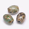 Tibetan Style 3-Eye dZi Beads X-TDZI-G009-B42-1