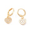 Brass Micro Pave Cubic Zirconia Dangle Hoop Earrings  EJEW-F233-04-3