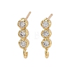 Brass Micro Pave Cubic Zirconia Studs Earring Findings KK-K364-08G-1