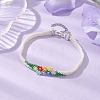 Flower Glass Seed Beads Beaded Bracelets BJEW-JB10706-2