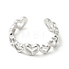 Non-Tarnish 304 Stainless Steel Heart Wrap Open Cuff Ring RJEW-C040-01P-2