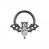 304 Stainless Steel Crystal Rhinestone Halloween Bat Hoop Nose Rings WG0E020-03-3