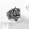 Punk Style 304 Stainless Steel Dragon Finger Rings for Men UN0454-2-5
