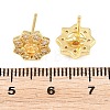 Brass Micro Pave Cubic Zirconia Stud Earrings for Women KK-A305-03G-01-4