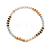 Opalite & Cherry Quartz Glass & Natural Tiger Eye & White Jade Rondelle Beads Stretch Bracelets for Women BJEW-JB14235-01-3