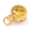 Real 18K Gold Plated Brass Inlaid Cubic Zirconia Charms ZIRC-L100-081G-02-4