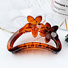 Amber Color Hollow Hair Clip with Matte Half Round Arc Flower. ST6189166-1