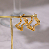 Vintage Style Textured Wavy 304 Stainless Steel Hoop Earrings LS-CM5039-5