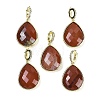 Natural Red Jasper Faceted Teardrop Pendants G-B126-04G-03-1