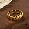Round 304 Stainless Steel Open Cuff Rings RJEW-R014-02G-05-3